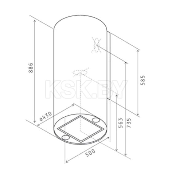 Вытяжка кухонная Jetair Pipe BL/A/43 (PIPEBL/A/43) 