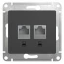 Розетка информ RJ45/RJ45 антрацит Schneider Electric Glossa (GSL000785KK) 