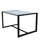 Стол журнальный ALLERD RION 850х600х520мм цвет основания - черный муар, цвет ЛДСП - белый Аляска, артикул 2070210100 (2070210100) 