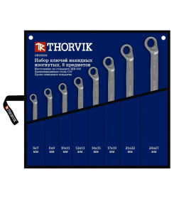 Набор ключей накидных изогнутых 6-27 мм 75° в сумке (8 предметов) Thorvik ORWS008