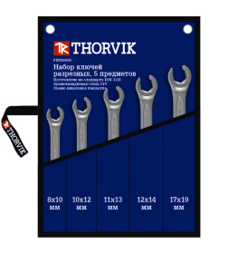 Набор ключей разрезных 8-19 мм в сумке (5 предметов) Thorvik FNWS005