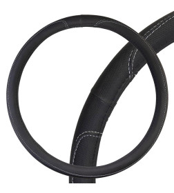Оплетка экокожа 2XL Large- 2 SKYWAY Черная/серая прострочка