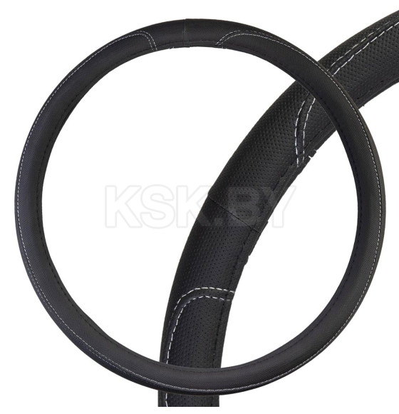 Оплетка экокожа 2XL Large- 2 SKYWAY Черная/серая прострочка (S01102492) 