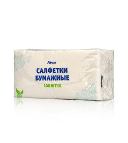 Салфетки бумажные Floom 24*24 1 сл. белые, 200 шт