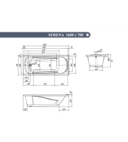 Ванна акриловая 160х70 см Ventospa Serena La   (без ног)