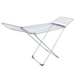 Сушилка для белья напольная PERFECTO LINEA  Gloria, бело- фиолетовая, рабочая длина 18  м