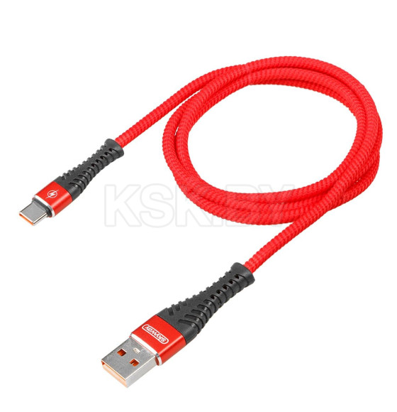 Кабель USB - Type-C 15W 3A SKYWAY в мягкой оплетке красный 1м (S09603009) 