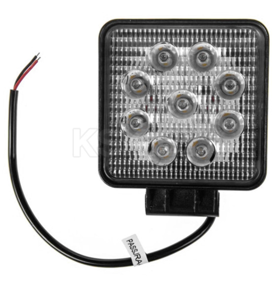 Фара светодиодная OFF ROAD 107*107(126)*25мм квадратная 12V/24V 27W 6000К SKYWAY 9 диодов Дальний свет (S07201012) 