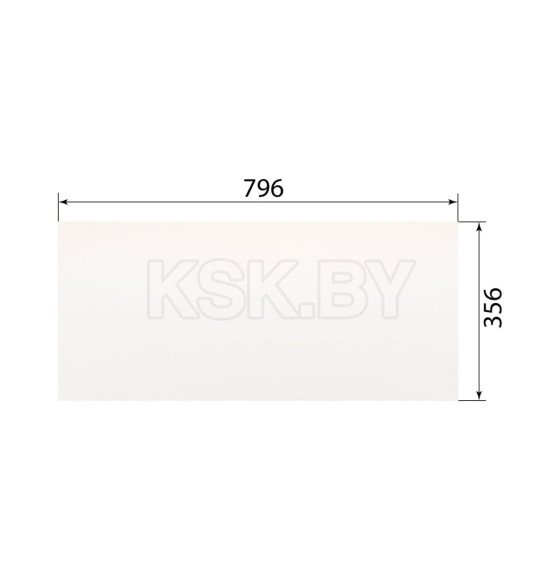 Заготовка щитовая мебельная 356х796 мм P001 белый мат (P001) 