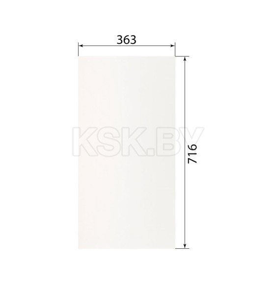 Заготовка щитовая мебельная 716х363 мм P001 белый мат (P001) 