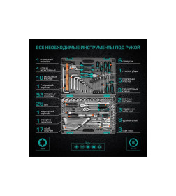 Набор инструментов (142 предмета) Stels 14107