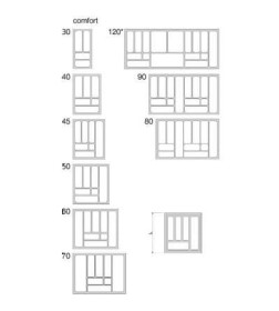 Вкладыш шуфлядный COMFORT 800/430, металлик (факт.размер 735х430мм)