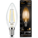 Лампа светодиодная, свеча, E14, 7Вт, 220В, 2700K, Filament Candle Gauss (103801107) 