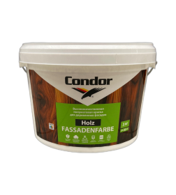 Краска в/д фасадная акриловая CONDOR Holz Fassadenfarbe белая,  3 кг