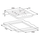 Панель варочная газовая Weissgauff HGG 451 BGh Nano Glass (HGG451BGhNanoGlass) 