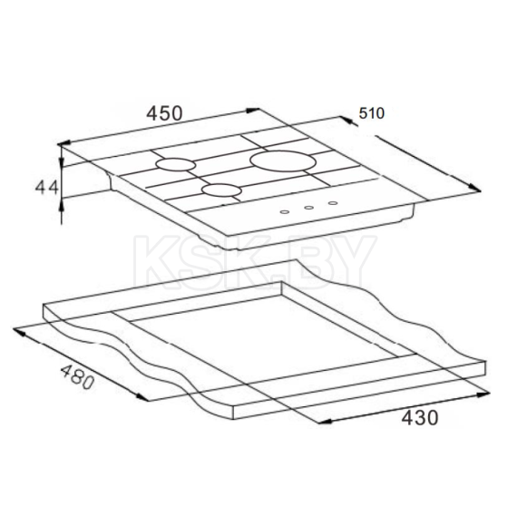 Панель варочная газовая Weissgauff HGG 451 BGh Nano Glass (HGG451BGhNanoGlass) 