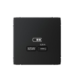 Розетка USB тип-С 65Вт высокоскор.заряд. QC, PD, механизм GAL001027 Systeme Electric ArtGallery Карбон