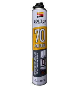 Пена монтажная профессиональная всесезонная SOLIDE Foam Pro Plu 70(выход до 70л) (750мл)