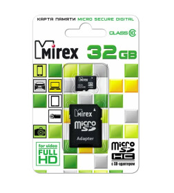 Карта памяти MicroSDHC 32Gb Class 10 MIREX 13612-MC10SD32