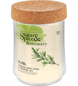 Банка для сыпучих продуктов с пробковой крышкой 0,75 л Sugar&Spice Rosemary SE105710996