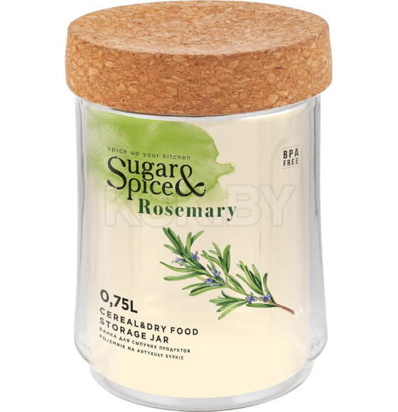 Банка для сыпучих продуктов с пробковой крышкой 0,75 л Sugar&Spice Rosemary SE105710996 (SE105710996) 