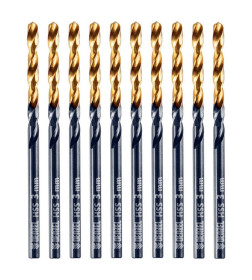 Сверло по металлу  3 мм HSS-Tin (10 шт.) Golden Tip Denzel 717205