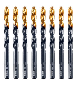 Сверло по металлу  9 мм HSS-Tin (8 шт.) Golden Tip Denzel 717221