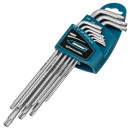 Набор ключей имбусовых TORX-TT T10-T50 S2 экстра-длинных (9 шт.) Gross 16408 (16408) 