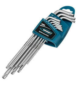 Набор ключей имбусовых TORX-TT T10-T50 S2 экстра-длинных (9 шт.) Gross 16408