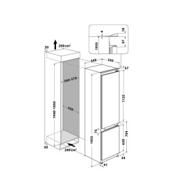 Встраиваемый холодильник Whirlpool WHC20 T593 P