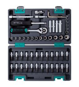 Набор головок и бит 1/4" CrV (57 предметов) Stels 14101