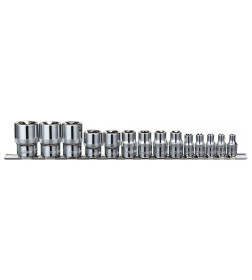 Набор головок торцевых 1/4", 3/8", 1/2" TORX E4-E24 (14 предметов) Ombra 910614