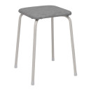 Табурет квадратный "Пенек крепкий 224" с ЛДСП, цвет серый/белый (Т 269 ЛС) 