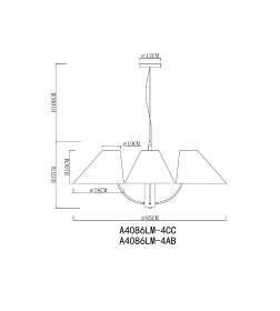 Светильник подвесной ARTE LAMP A4086LM-4AB