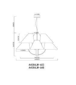 Светильник подвесной ARTE LAMP A4086LM-6AB