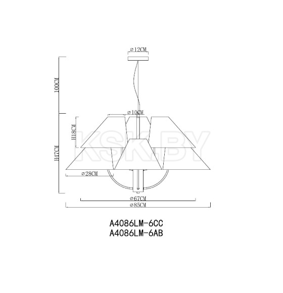 Светильник подвесной ARTE LAMP A4086LM-6CC (A4086LM-6CC) 