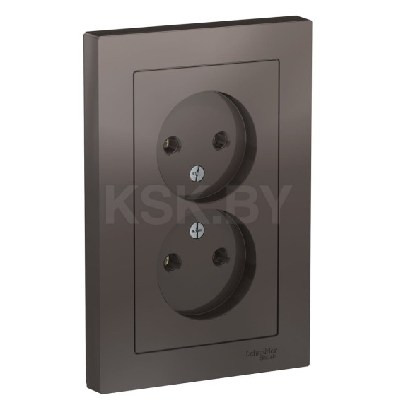 Розетка 2-я без з/к мокко Schneider Electric Atlasdesign (ATN000620) 