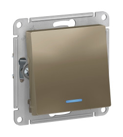 Переключатель 1кл.10А с индик. шампань Schneider Electric Atlasdesign