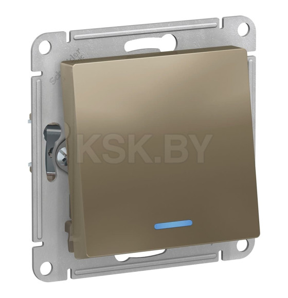 Переключатель 1кл.10А с индик. шампань Schneider Electric Atlasdesign (ATN000563) 