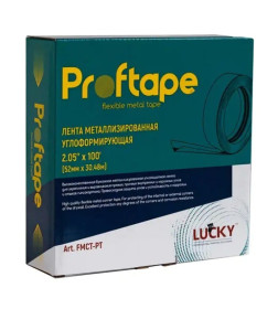 Бумажная лента углоформирующая металлизированная LUCKY 52мм x 30.48м. CORNER TAPE 