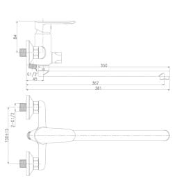 Смеситель для ванны Rossinka Silvermix RS32-32