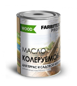 Масло колеруемое для терасс с сад. меб.Farbitex PROFI тик,  0,9 л