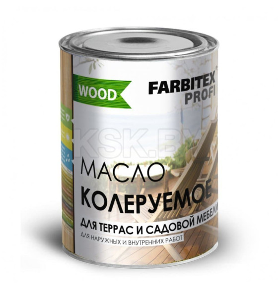 Масло колеруемое для терасс с сад. меб.Farbitex PROFI дуб,  0,9 л (В4А03730) 