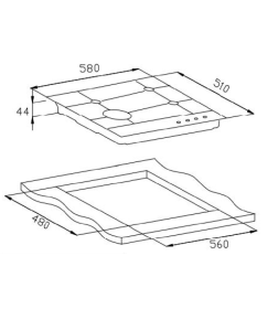 Поверхность варочная газовая Weissgauff HGG 641 BV Nano Matt Glass