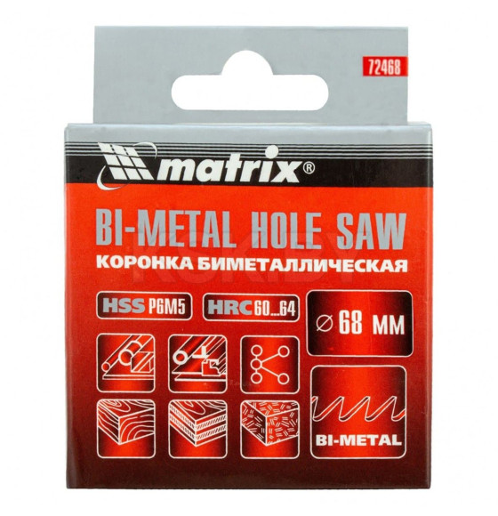 Коронка биметаллическая 68 мм BIMETAL Matrix 72468 (72468) 