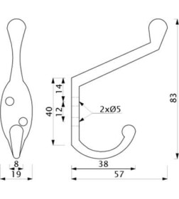 Крючок VIOL мат.хром