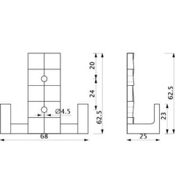 Крючок мебельный TETRIS шлифованная медь