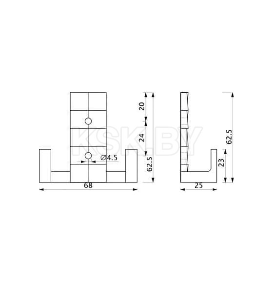 Крючок мебельный TETRIS шлифованная медь (56842) 