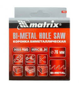 Коронка биметаллическая 76 мм BIMETAL Matrix 72476