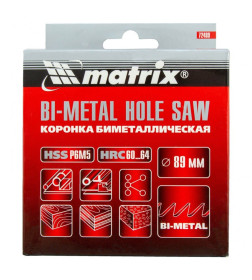 Коронка биметаллическая 89 мм BIMETAL Matrix 72489